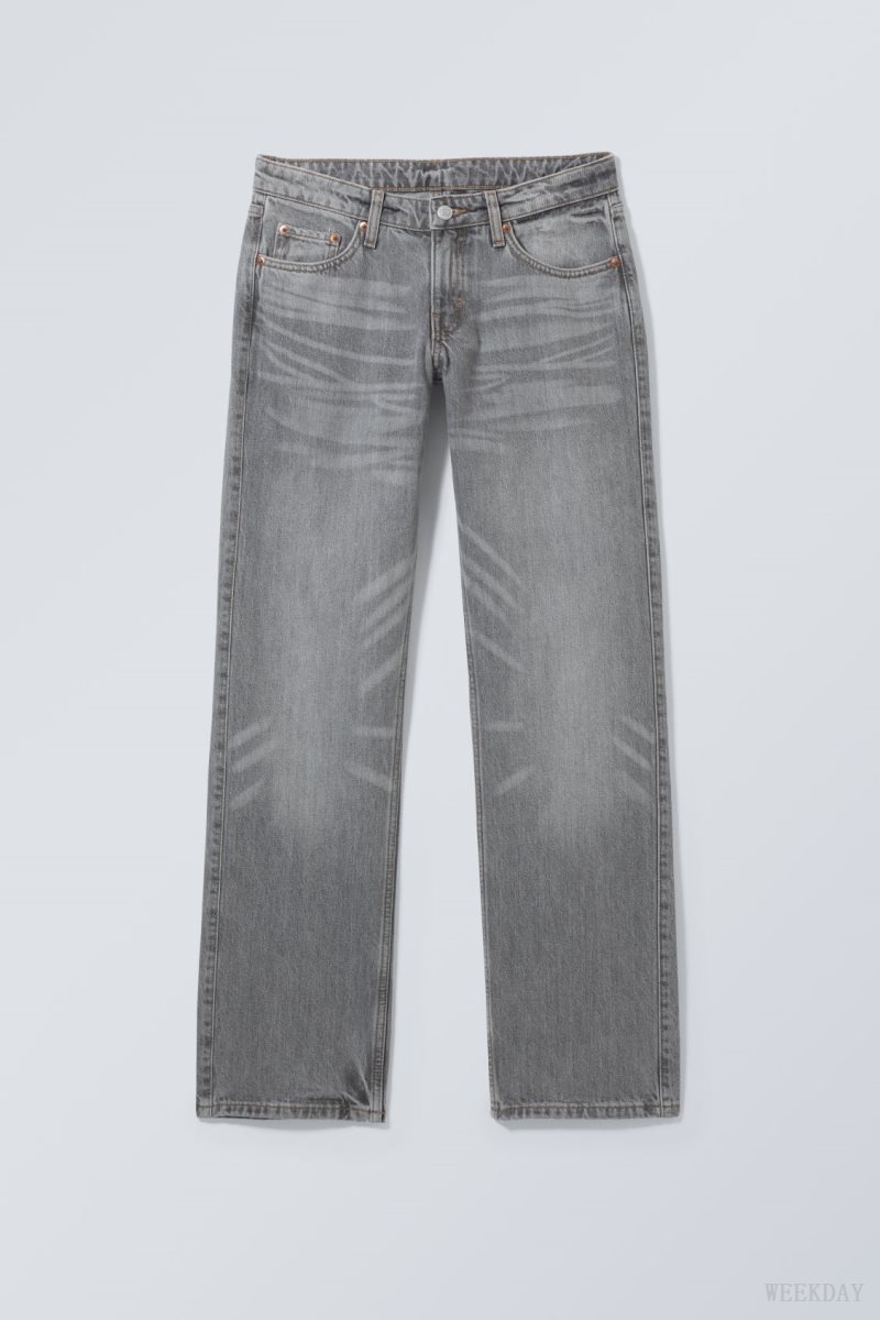 Weekday Arrow Low Egyenes Jeans Szürke | WGKE8367