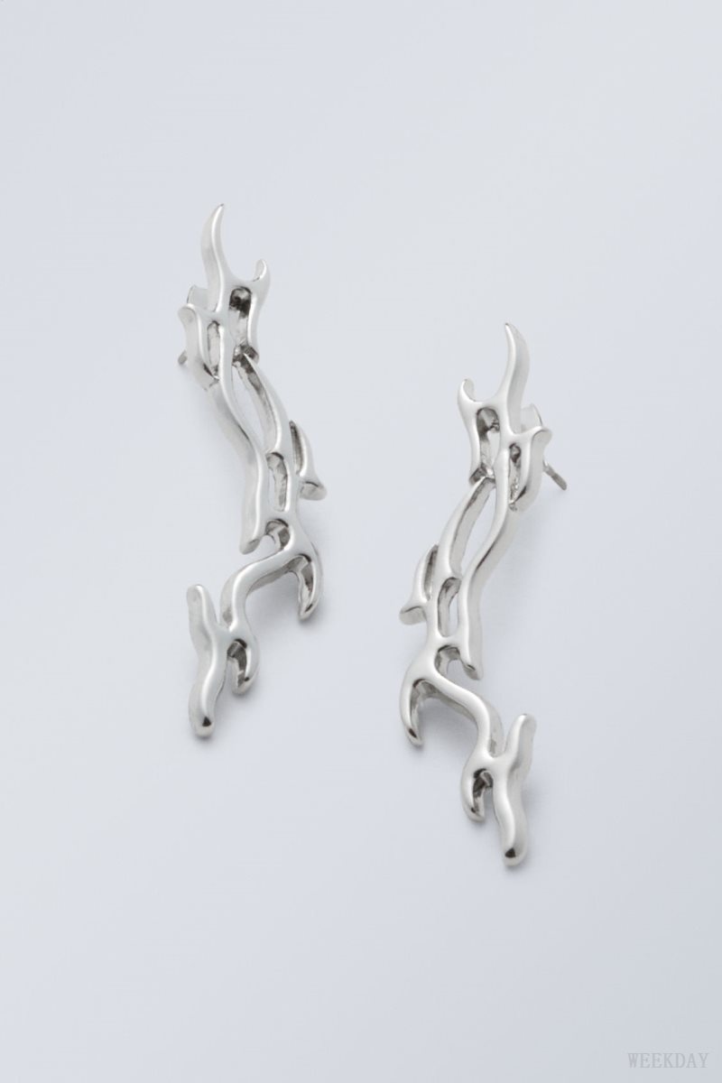 Weekday Asta Earrings Sötéttitán | PQMS9167