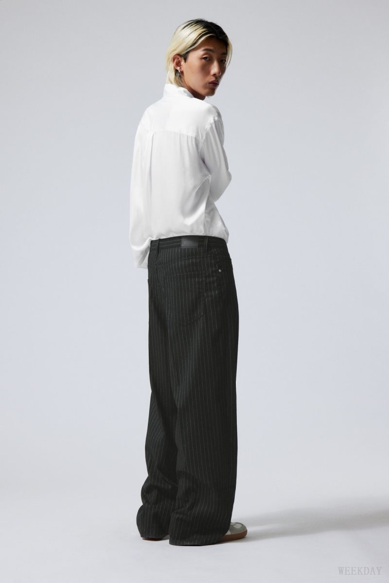 Weekday Astro Baggy Suit Trousers Fekete | MSED7074