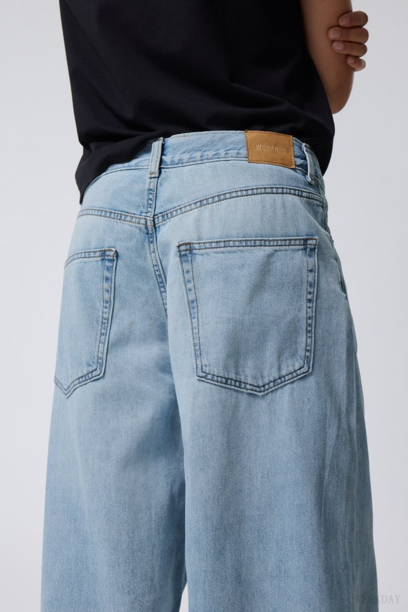 Weekday Astro Loose Baggy Jeans Kék | DQZT2892