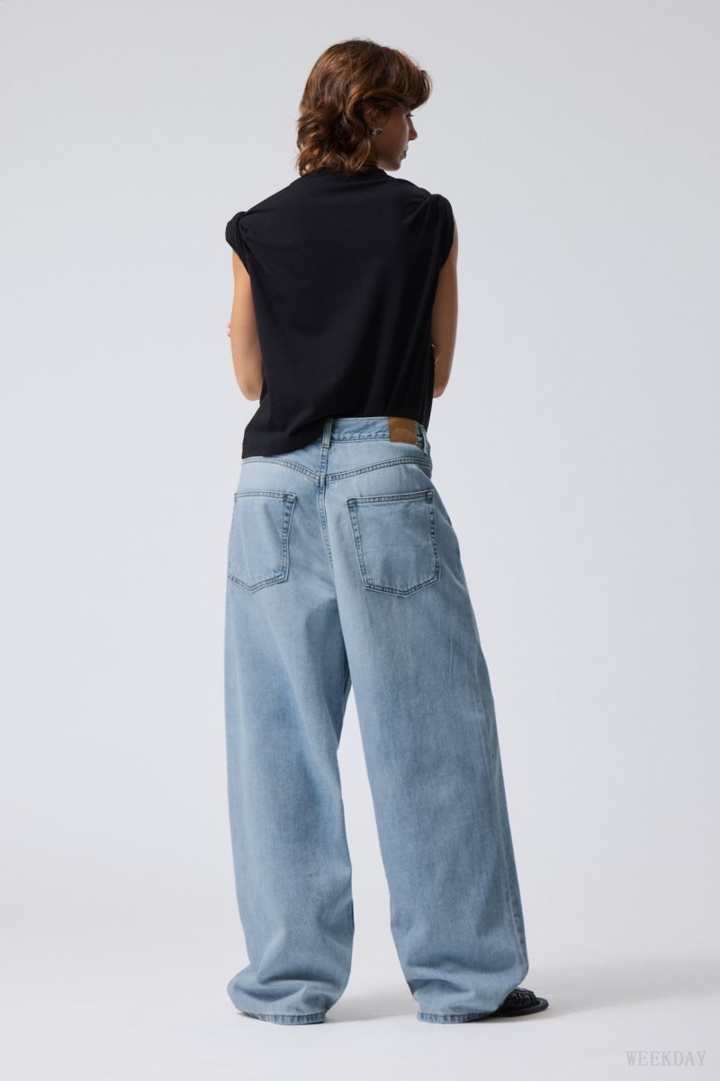 Weekday Astro Loose Baggy Jeans Kék | DQZT2892