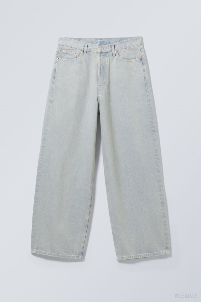 Weekday Astro Loose Baggy Jeans Kék | ZLON2355