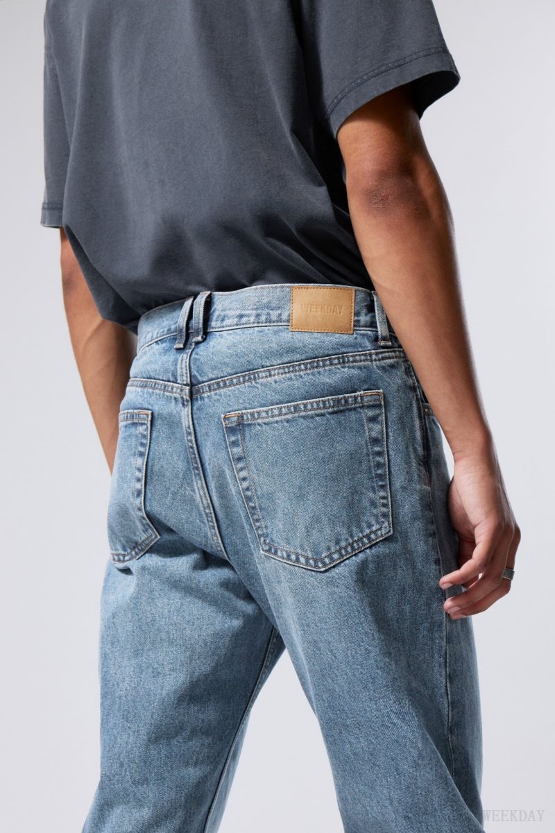 Weekday Barrel Relaxed Tapered Jeans Kék | DXSS9843