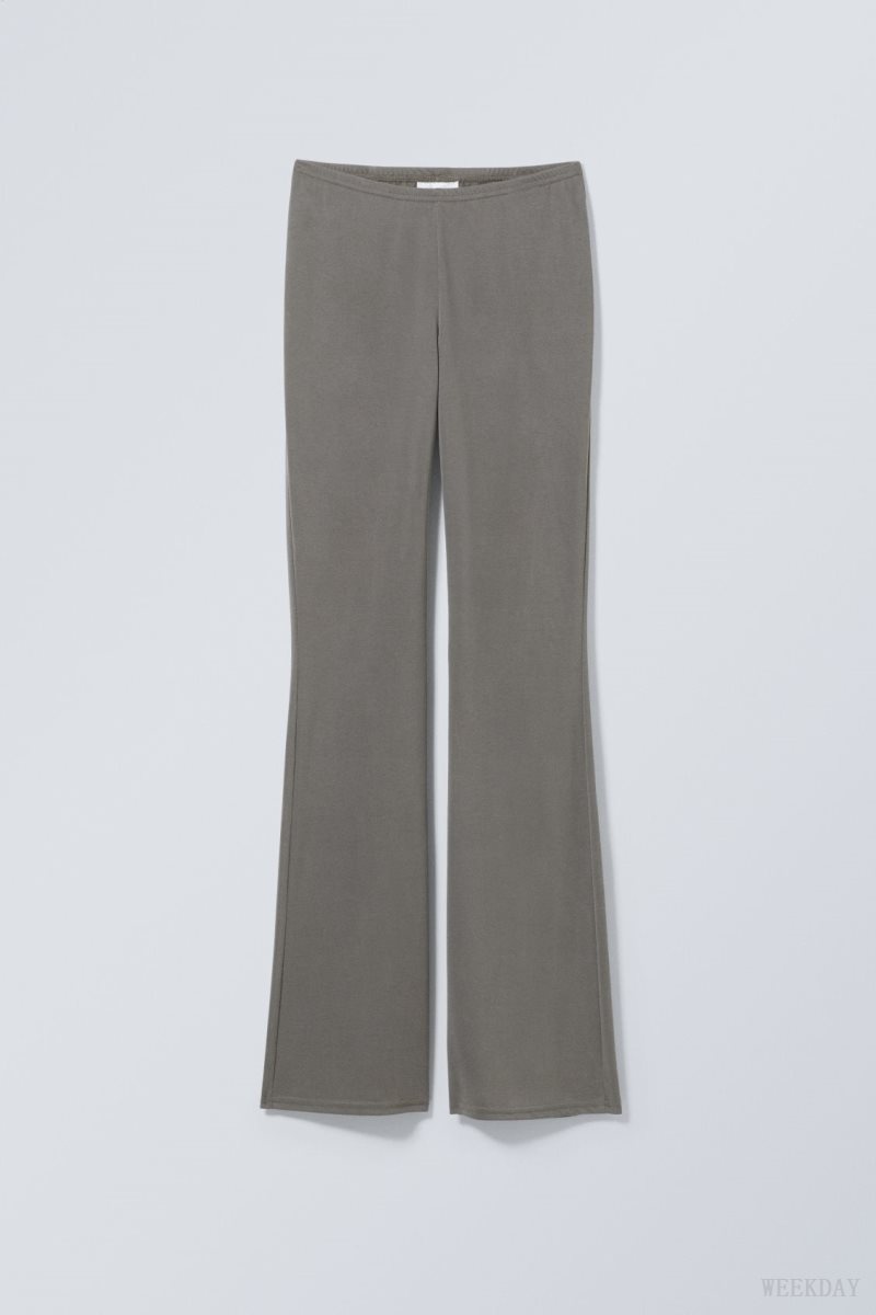 Weekday Bea Jersey Trousers Sötétkhaki | EEHR0644