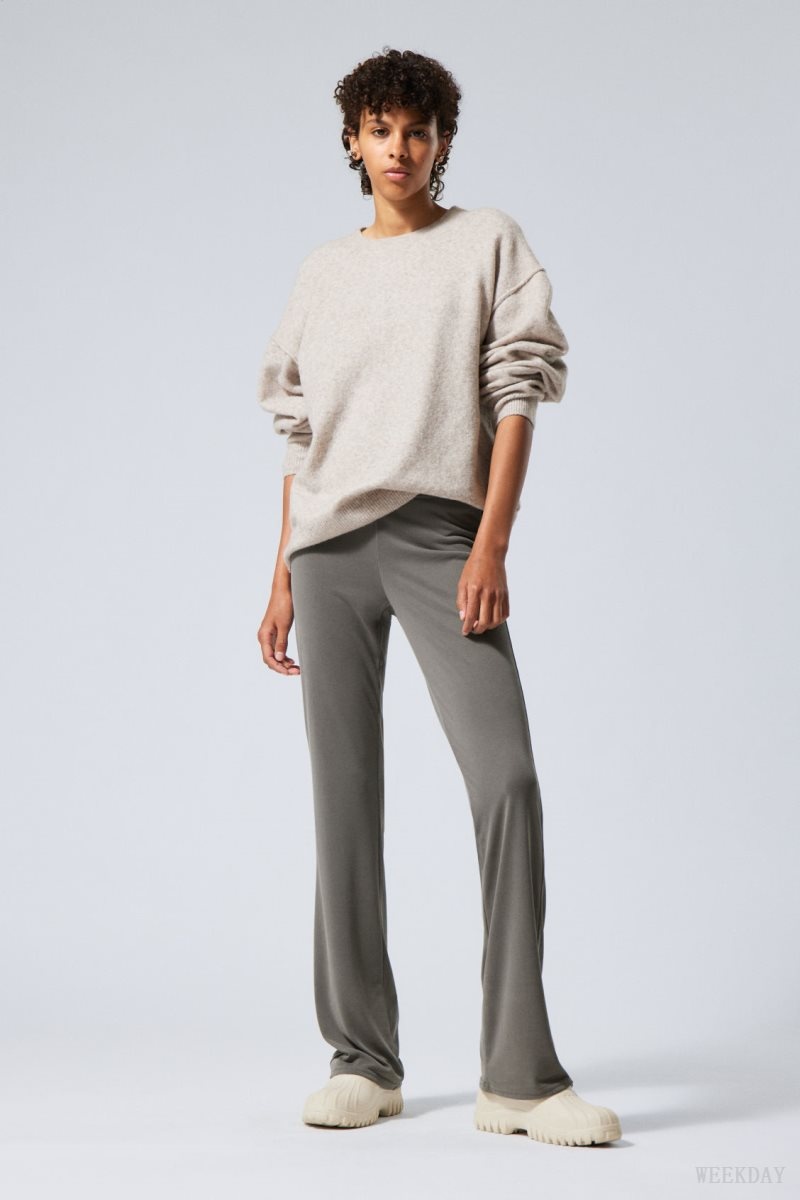 Weekday Bea Jersey Trousers Sötétkhaki | EEHR0644