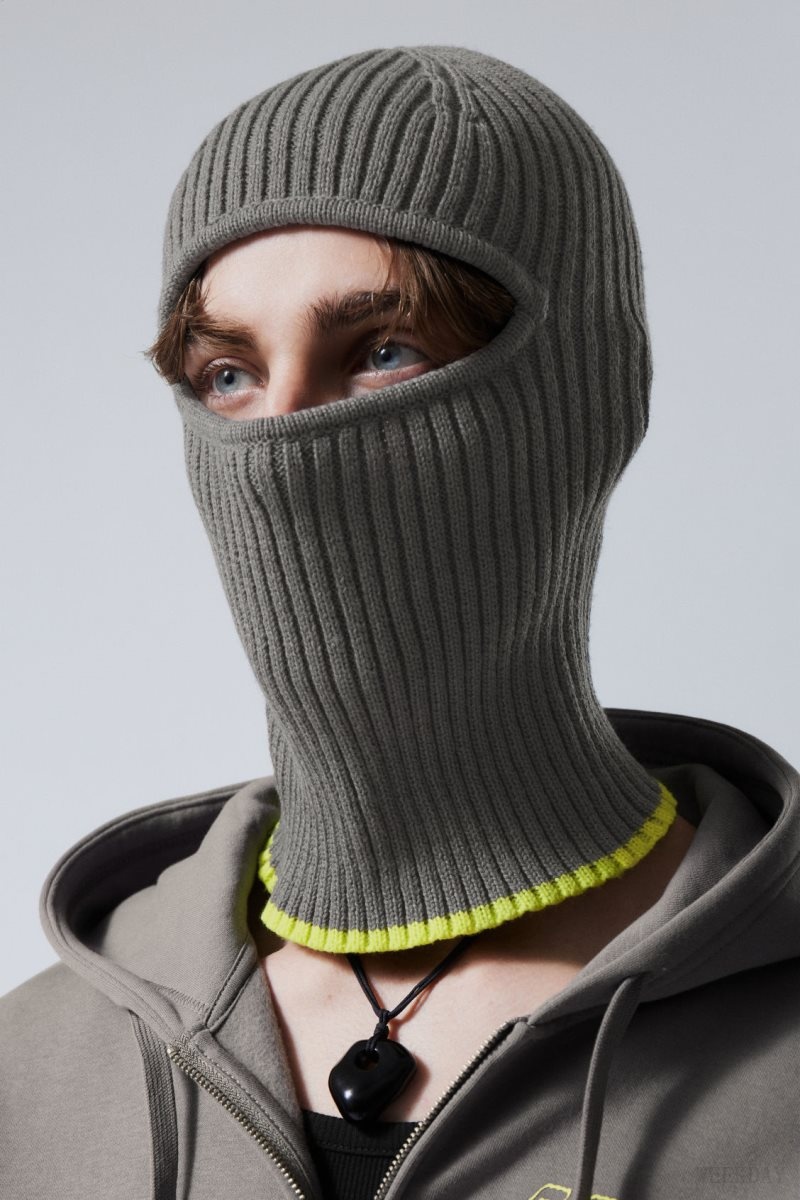 Weekday Bell Balaclava Szürke Sárga | TIDK2822