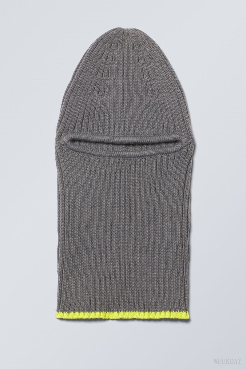 Weekday Bell Balaclava Szürke Sárga | TIDK2822