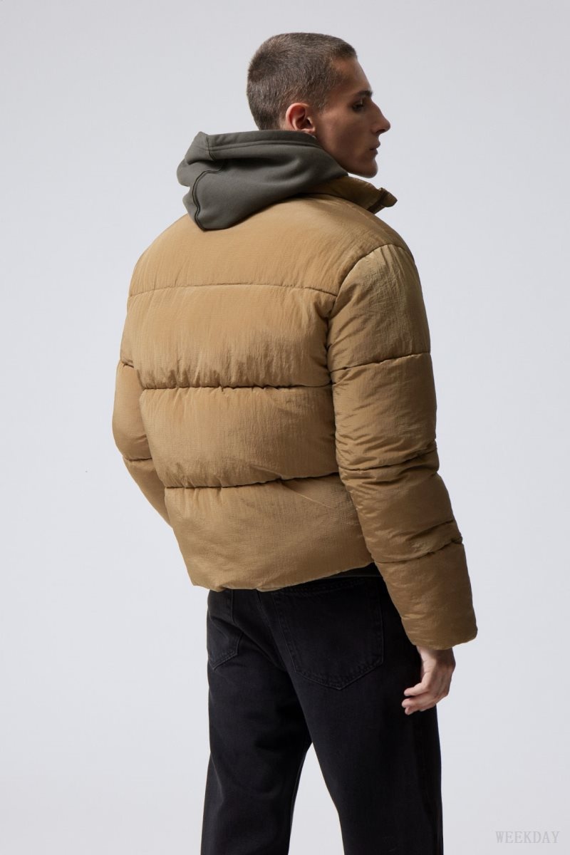 Weekday Ben Ripstop Puffer Jacket Dusty Mole | IMXC1390