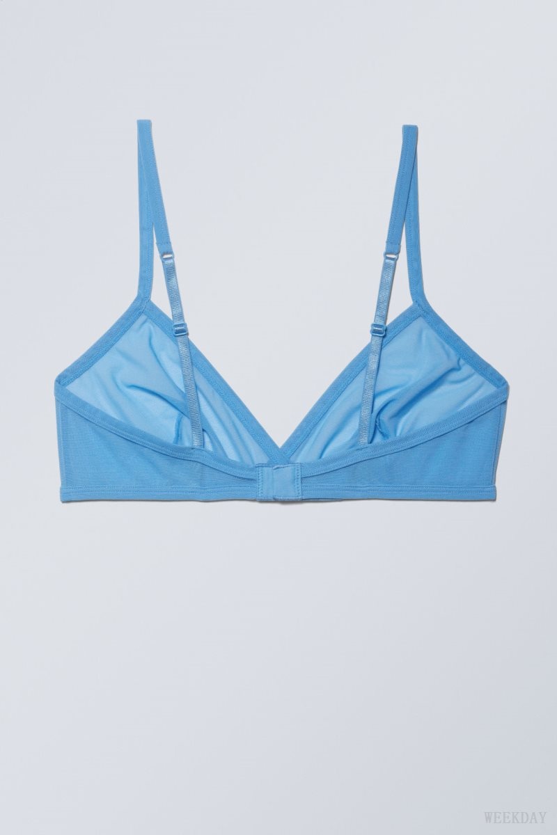 Weekday Bonnie Mesh Triangle Bralette Bralette Világos Kék | OEEH5651