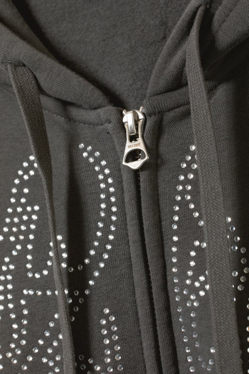 Weekday Boxy Grafika Zip Hoodie Wizard Rhinestones | PPCO9004