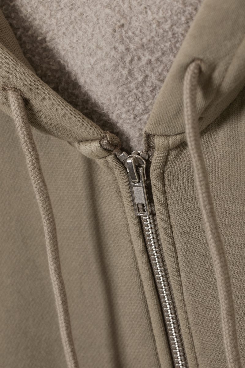 Weekday Boxy Heavyweight Zip Hoodie Dusty Mole | ICBL5163