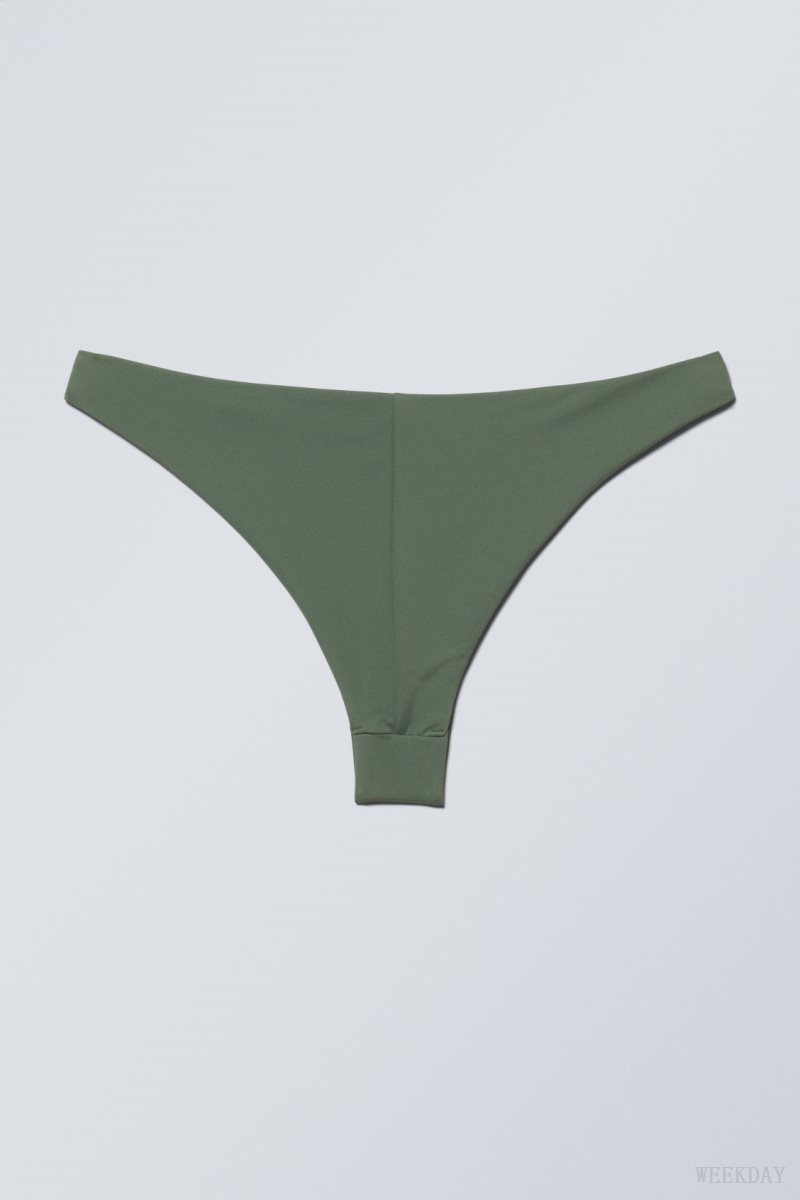 Weekday Brazilian Bikini Bottoms Khaki | USYO6740