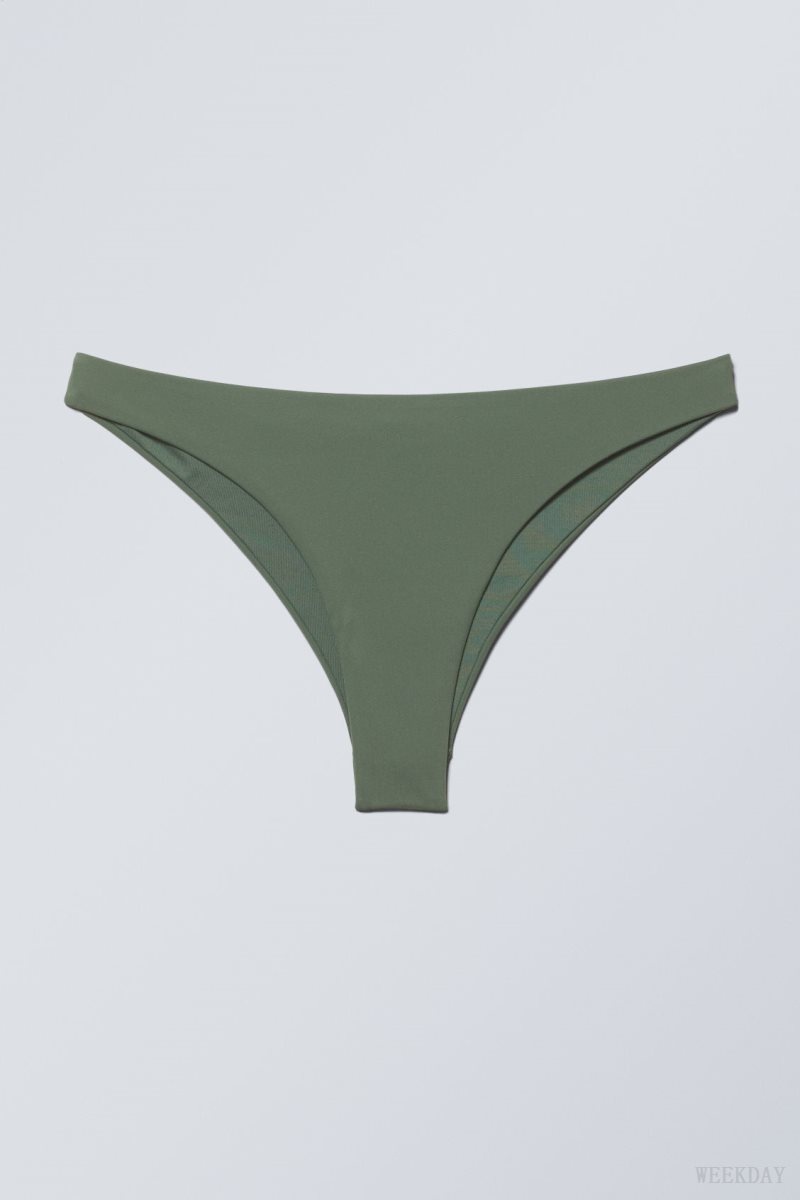 Weekday Brazilian Bikini Bottoms Khaki | USYO6740