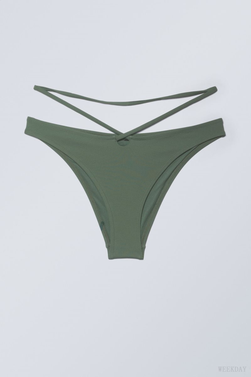 Weekday Brazilian Bikini Bottoms Olivazöld Zöld | QUVB2332