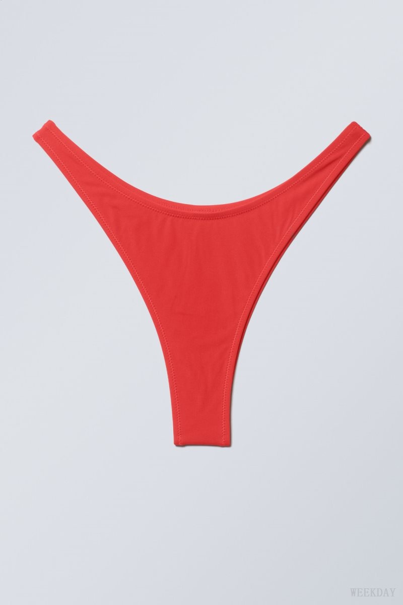 Weekday Brazilian Mini Bikini Bottom Piros | MNDZ5118