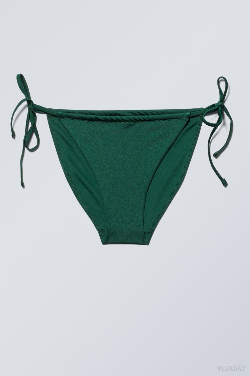 Weekday Breeze String Bikini Bottoms Sötétzöld | VFEU5126