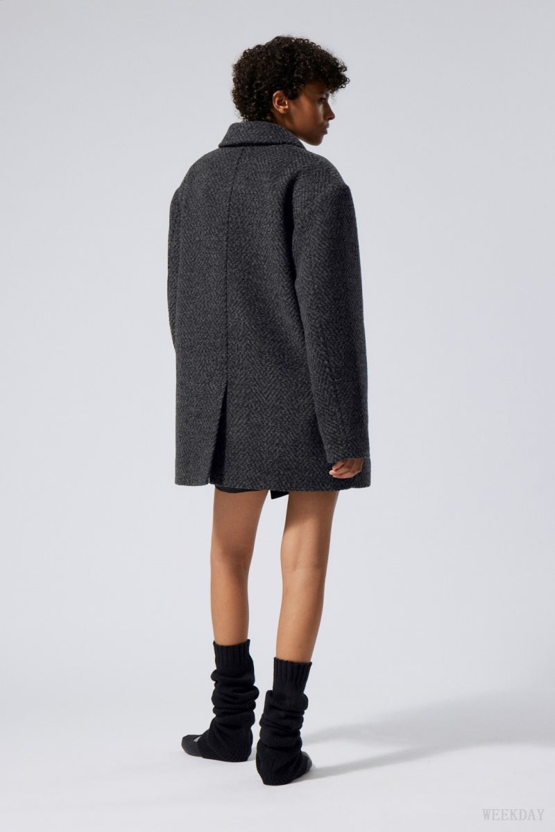 Weekday Carla Oversized Gyapjú Blend Jacket Szürke | NSVX6932