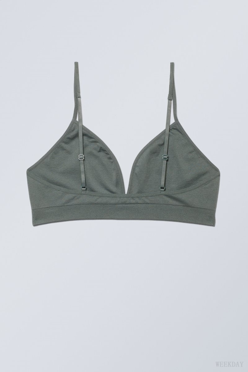 Weekday Cat Soft Triangle Bra Melltartó Sötétszürke | WRPU6955