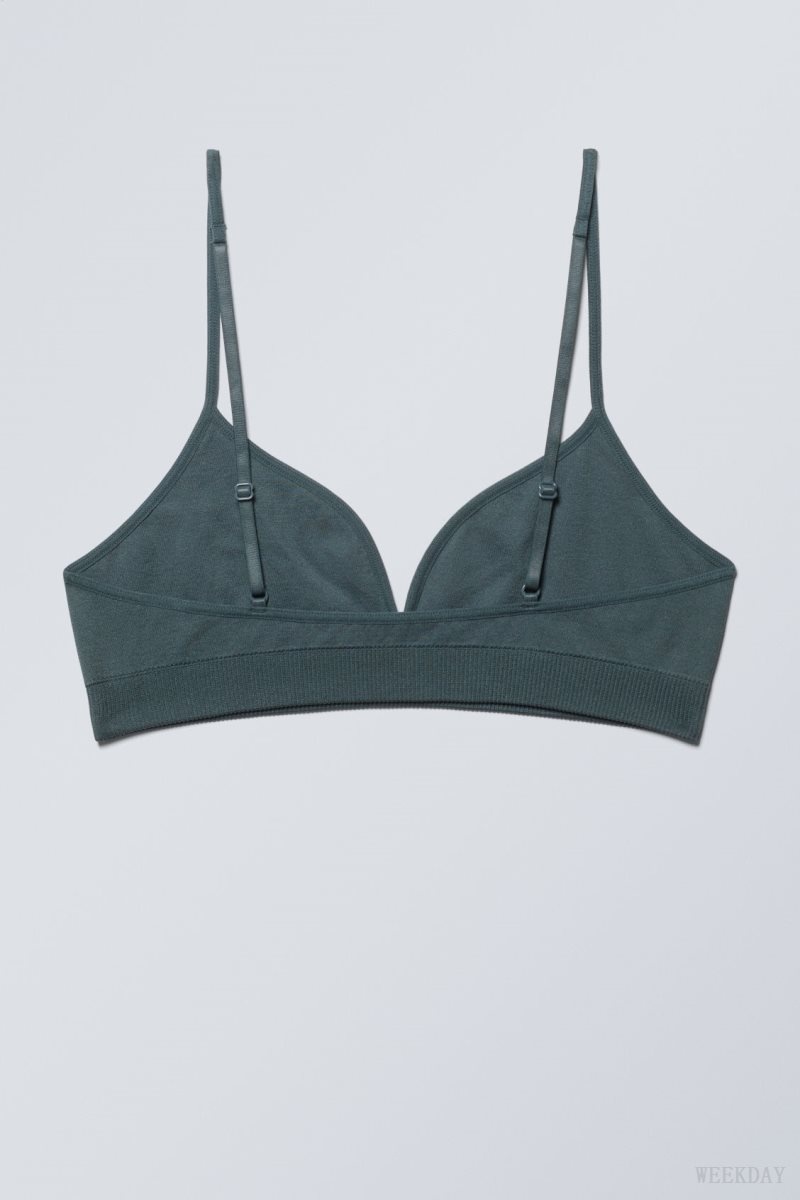 Weekday Cat Soft Triangle Bra Melltartó Sötéttürkiz | TYLS6152