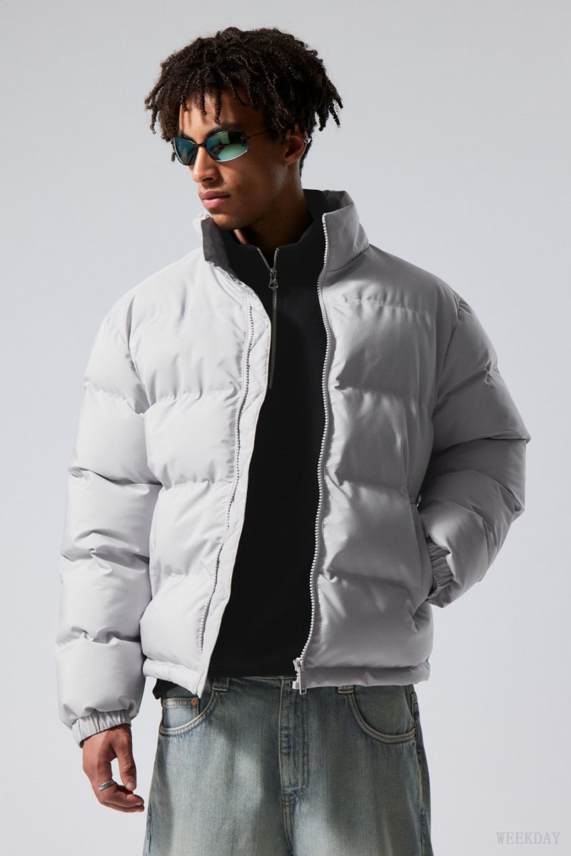 Weekday Cole Puffer Jacket Világos Szürke | PBQJ9486