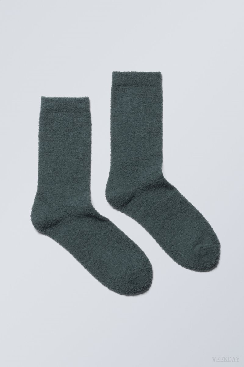 Weekday Cosy Socks Sötéttürkiz | NPKF7935