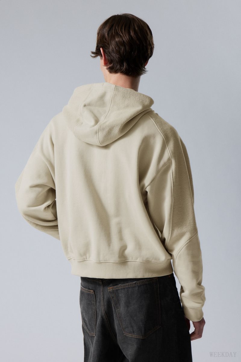 Weekday Craig Zip Hoodie Világos | ZKEM8792