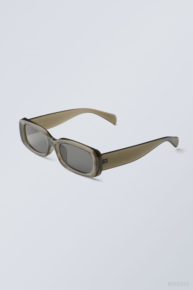 Weekday Cruise Squared Sunglasses Khaki | VBGD6908