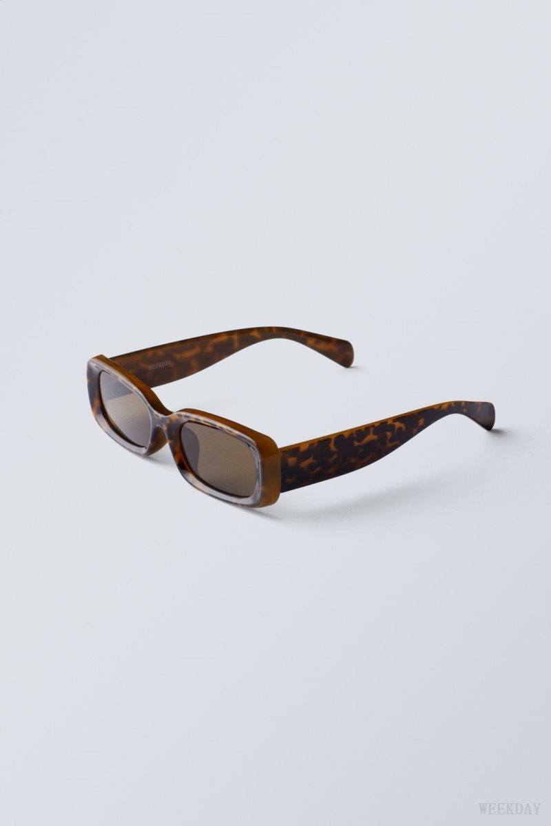 Weekday Cruise Squared Sunglasses Tortoise | GJMZ2180