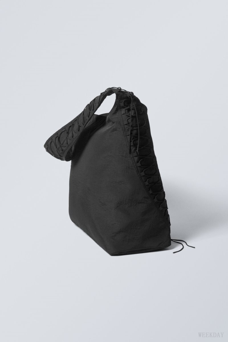 Weekday Dawa Drawstring Shoulder Bag Fekete | EXZN2891