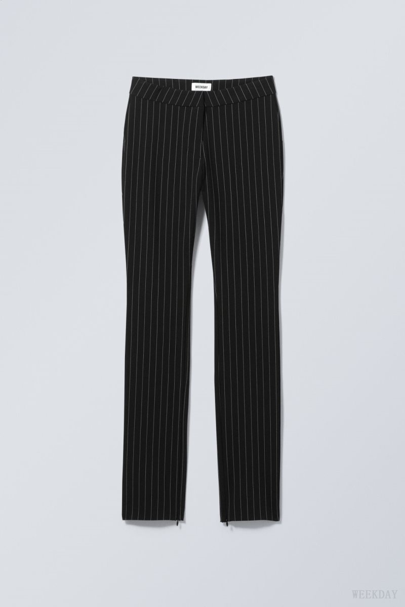 Weekday Dessa slim Trousers Pinstripe | QOQP8825