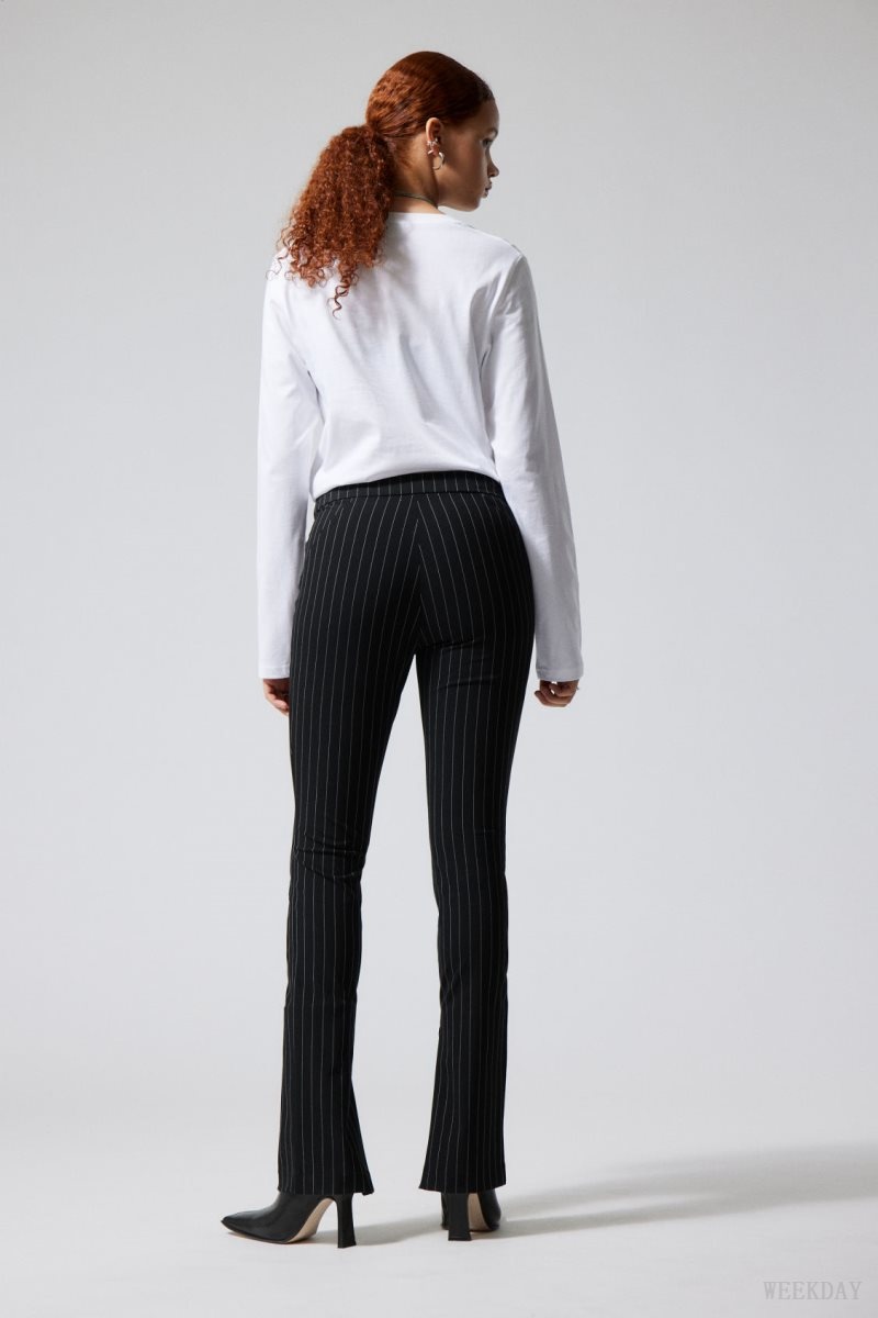 Weekday Dessa slim Trousers Pinstripe | QOQP8825