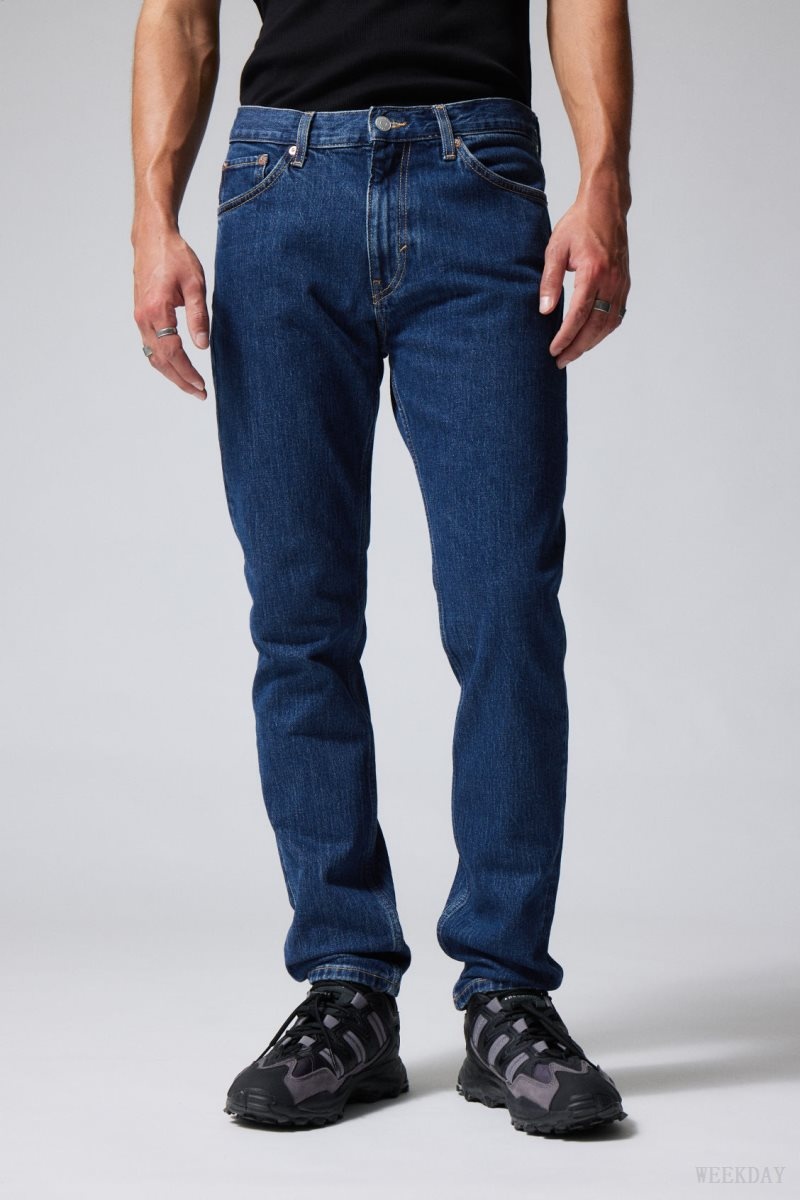 Weekday Easy Regular Egyenes Jeans Kék | OOIV6658