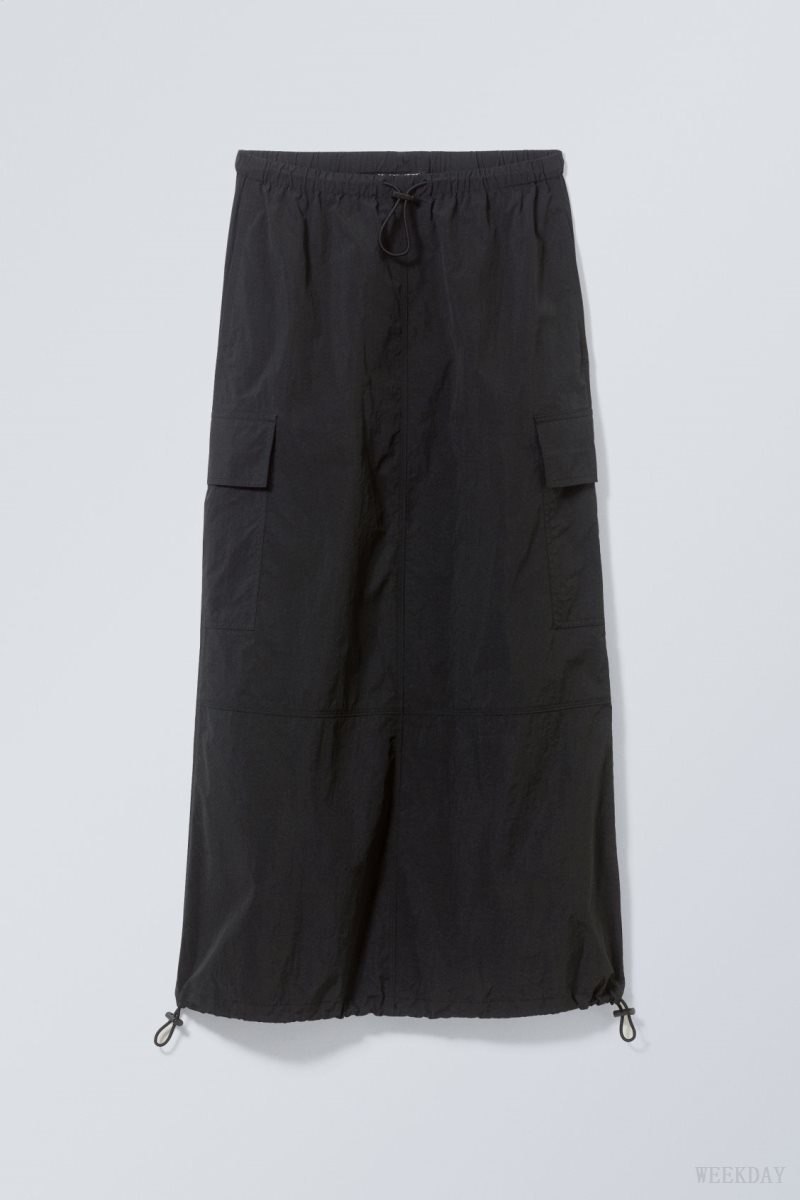 Weekday Edge Cargo Skirt Fekete | AESX0060