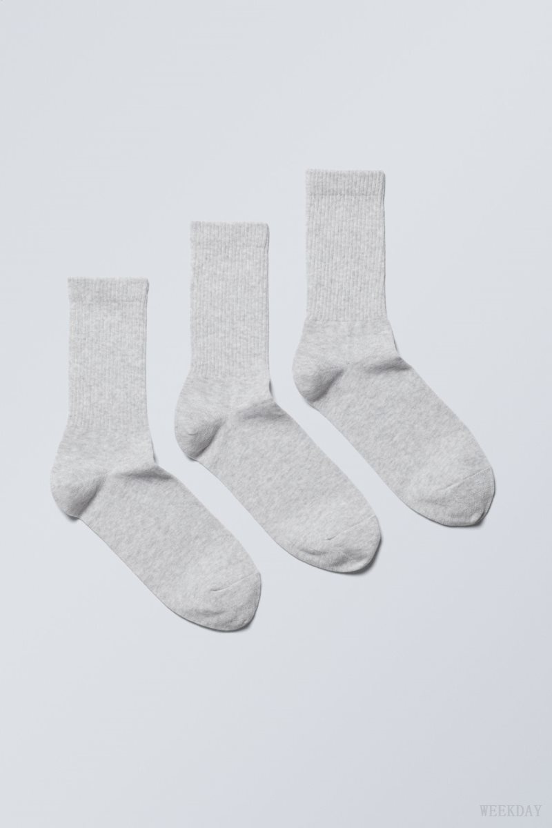 Weekday Eleven Socks 3-pack Szürke | FHWF4185