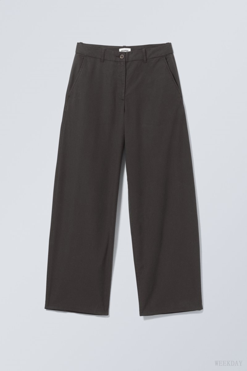 Weekday Elio Széles Cipő Trousers Fekete | CNLI8620