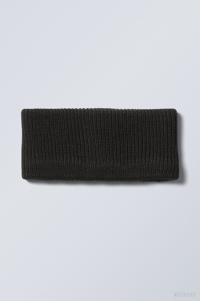 Weekday Elsa Bordázott Knit Headband Fekete | HOSB8278