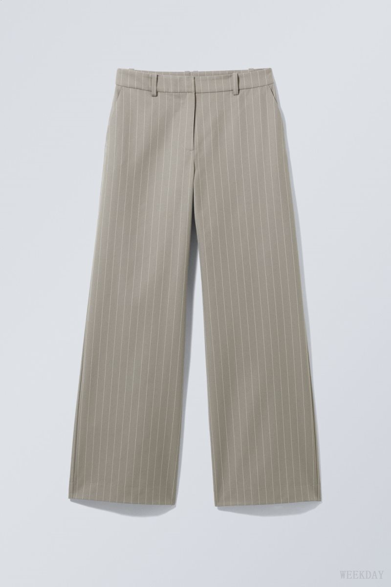 Weekday Emily Low Derekú Suiting Trousers Szürke | PRZS5975