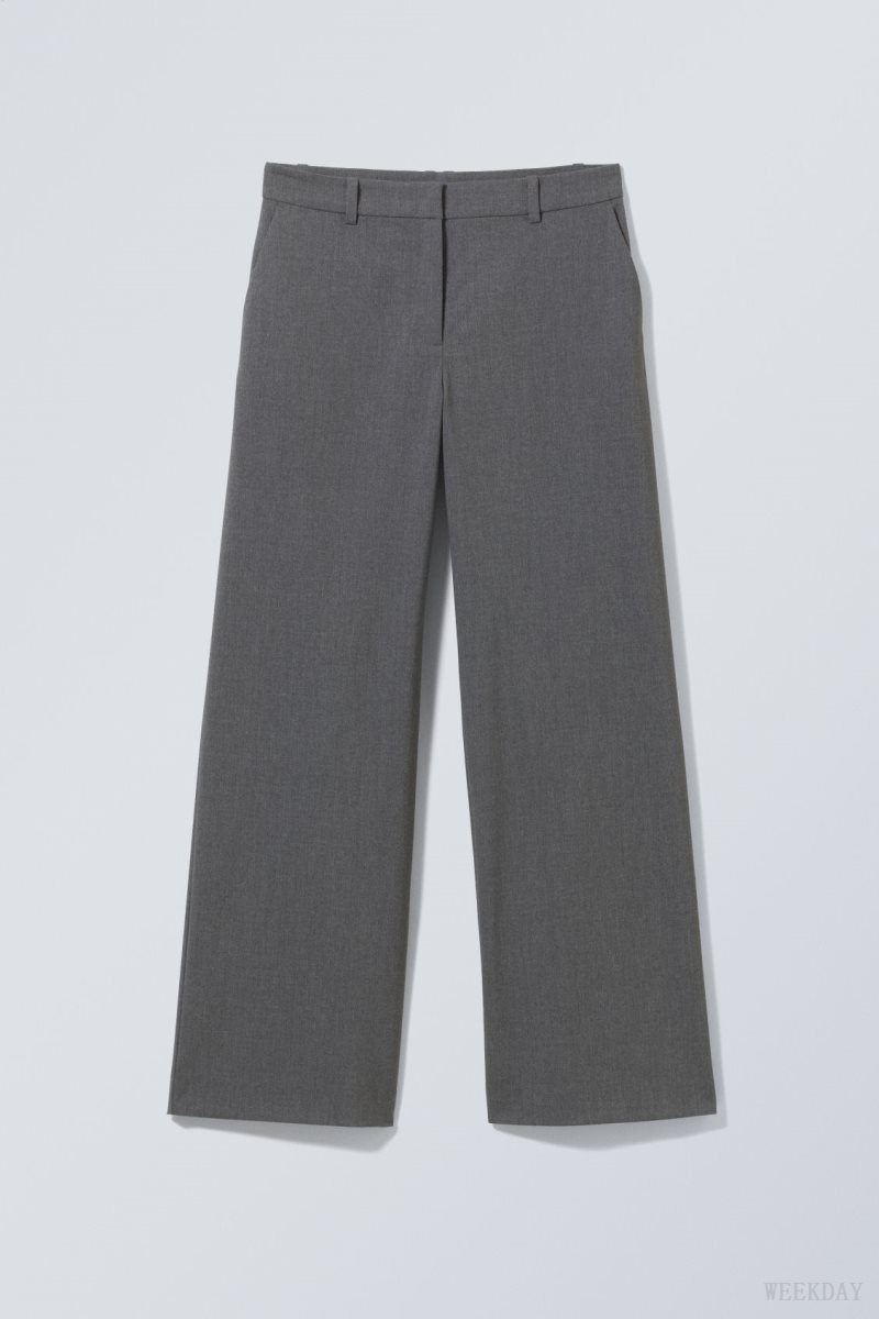 Weekday Emily Low Derekú Suiting Trousers Sötétszürke | TZJT2128