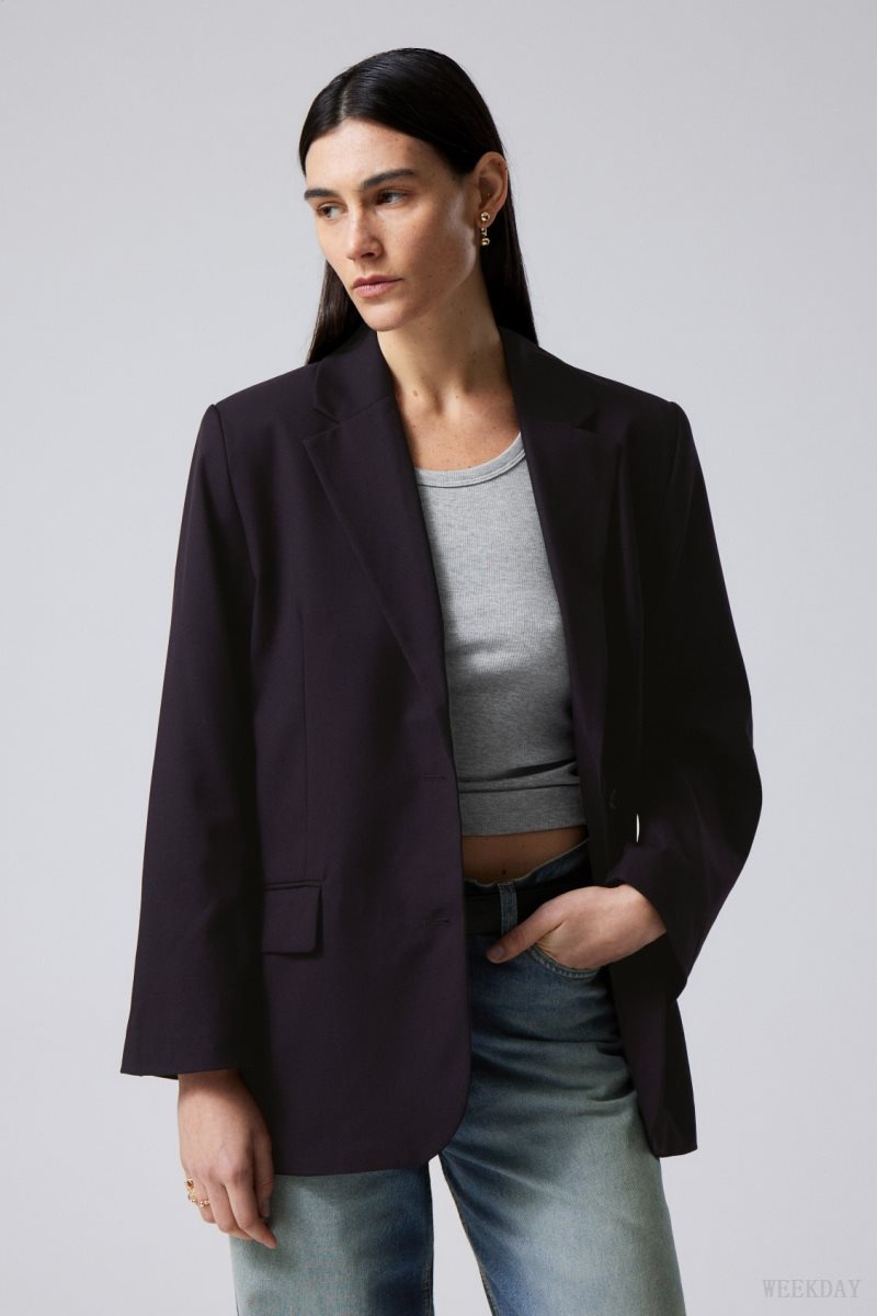 Weekday Erin Oversized Blazer Sötétlila | PDER8426