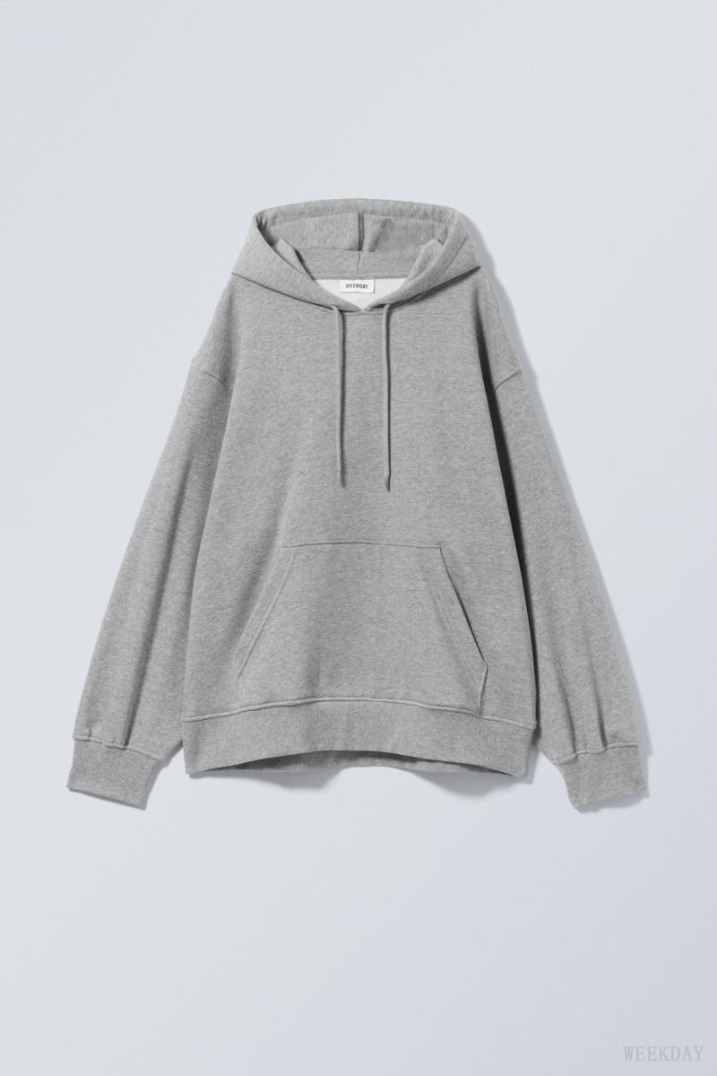 Weekday Essence Relaxed Hoodie Szürke | KGFW1813