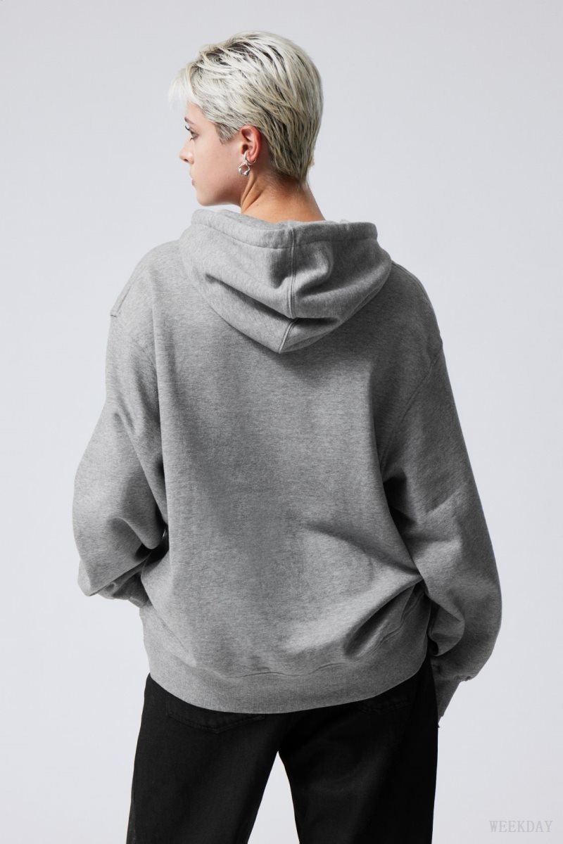 Weekday Essence Relaxed Hoodie Szürke | KGFW1813