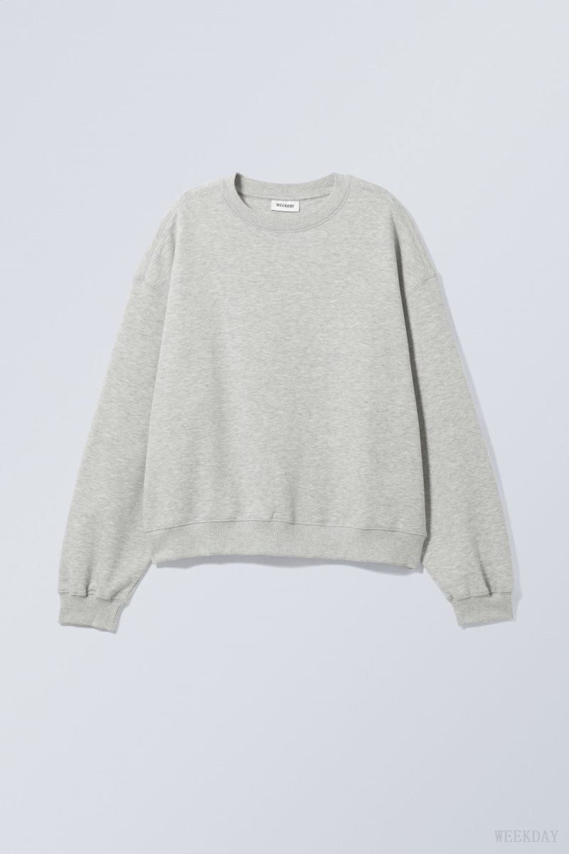 Weekday Essence Standard Sweatshirt Világos Szürke | SVDI0990