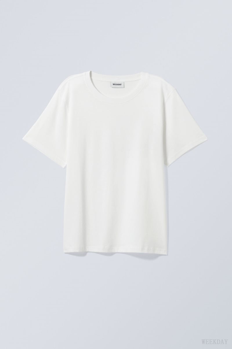 Weekday Essence Standard T-shirt Fehér Világos | RSDF2106