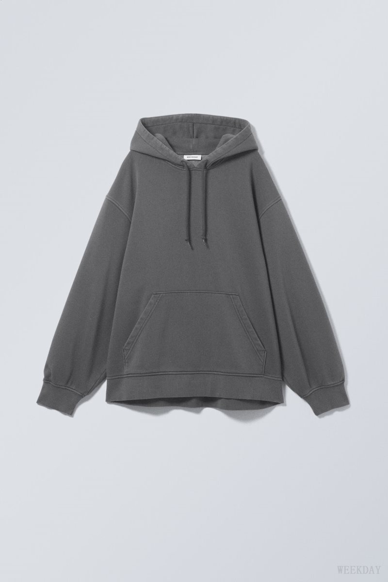 Weekday Essence Washed Oversized Hoodie Szürke | KDGH4358