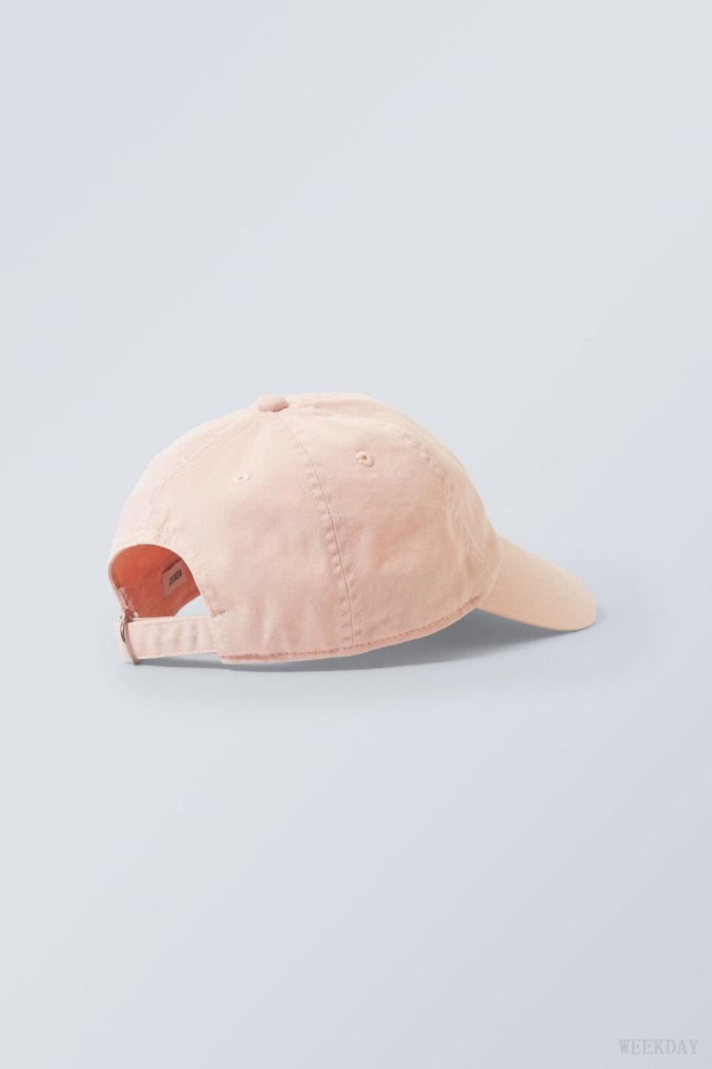 Weekday Essential Washed Cap Rózsaszín | BEDZ1901