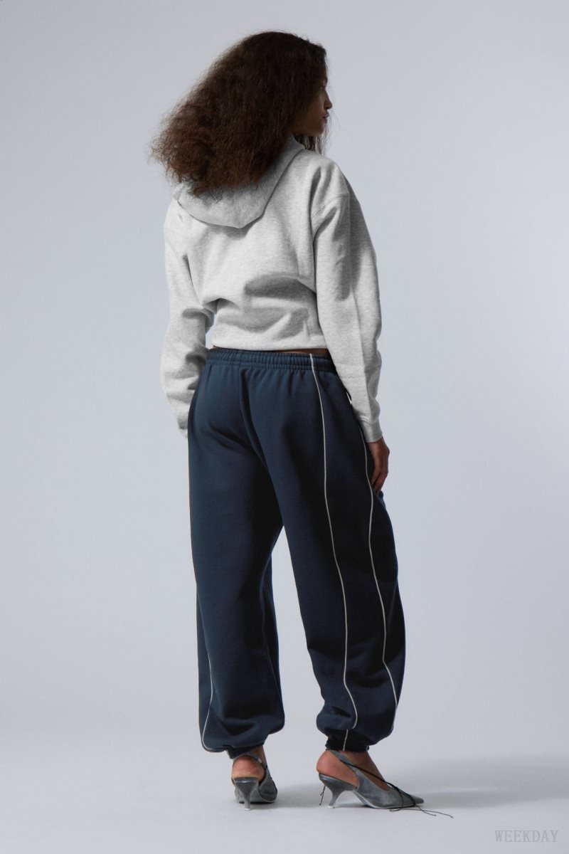 Weekday Even Piping Sweatpants Sötétkék | ZJZM7972