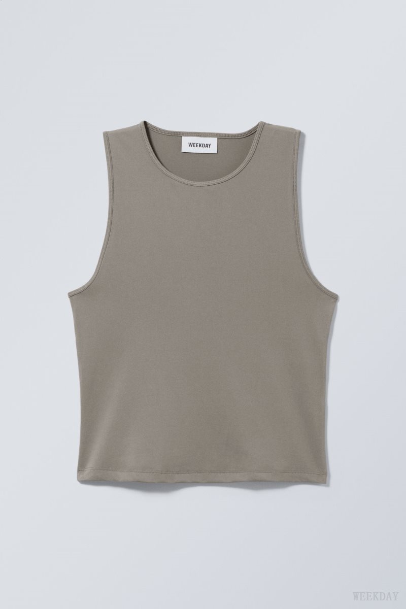 Weekday Fine Fitted Tank Top Szürke | HXSK9574