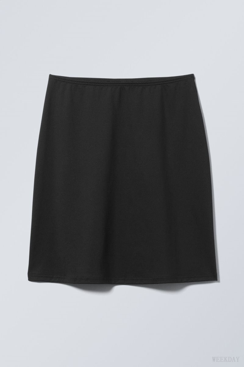 Weekday Fine Midi Skirt Fekete | EFLU5475