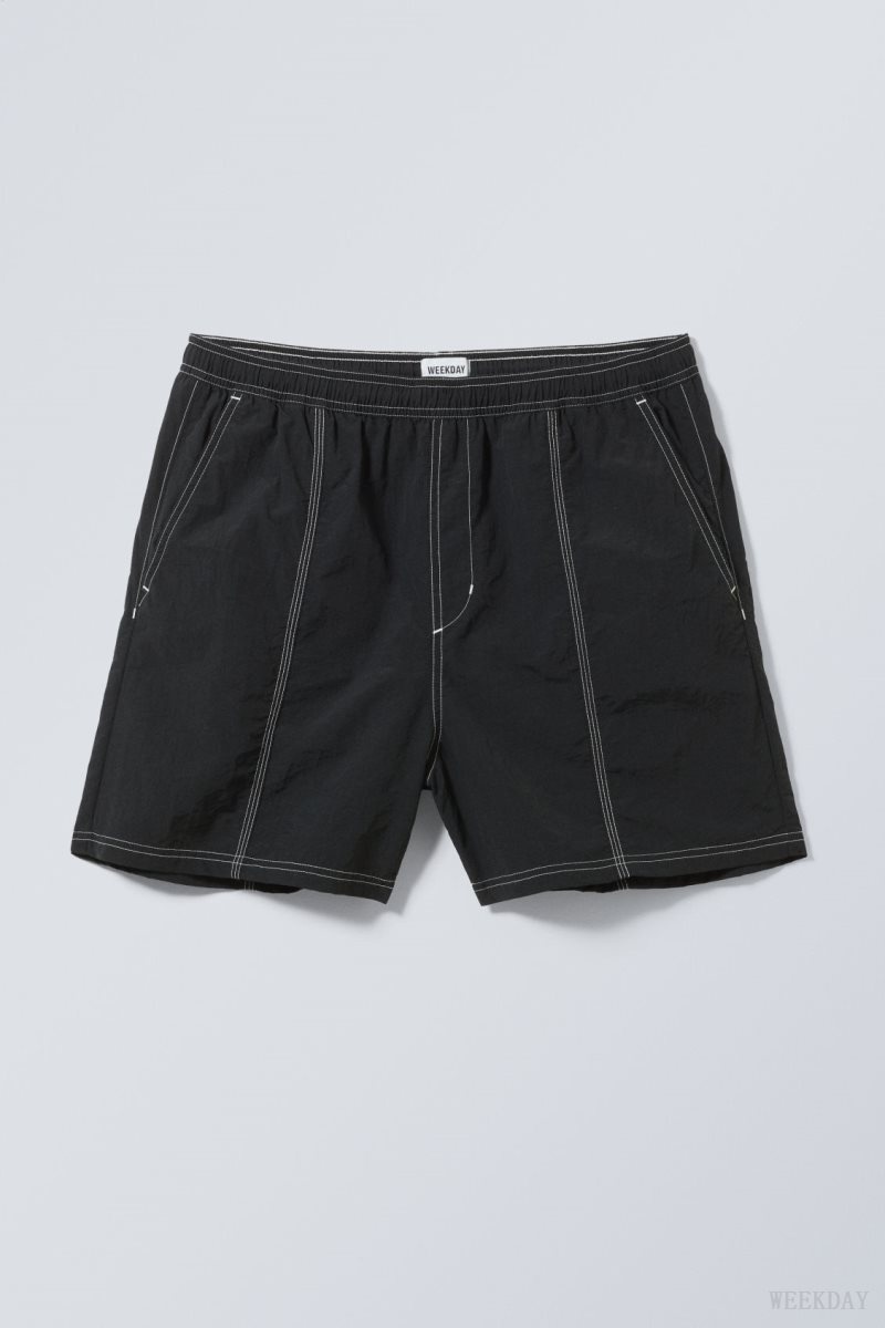 Weekday Fred Relaxed Shorts Fekete | WHXT5331