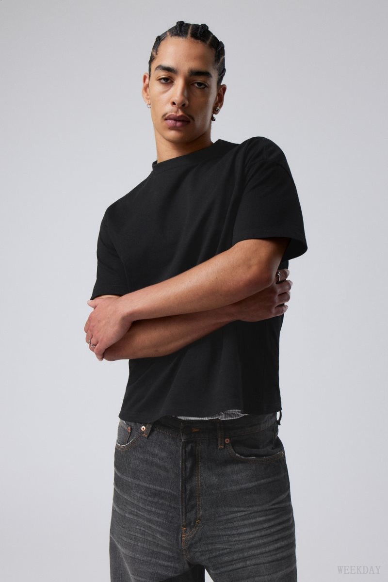 Weekday Great Boxy Heavyweight T-Shirt Fekete | FRPE2808